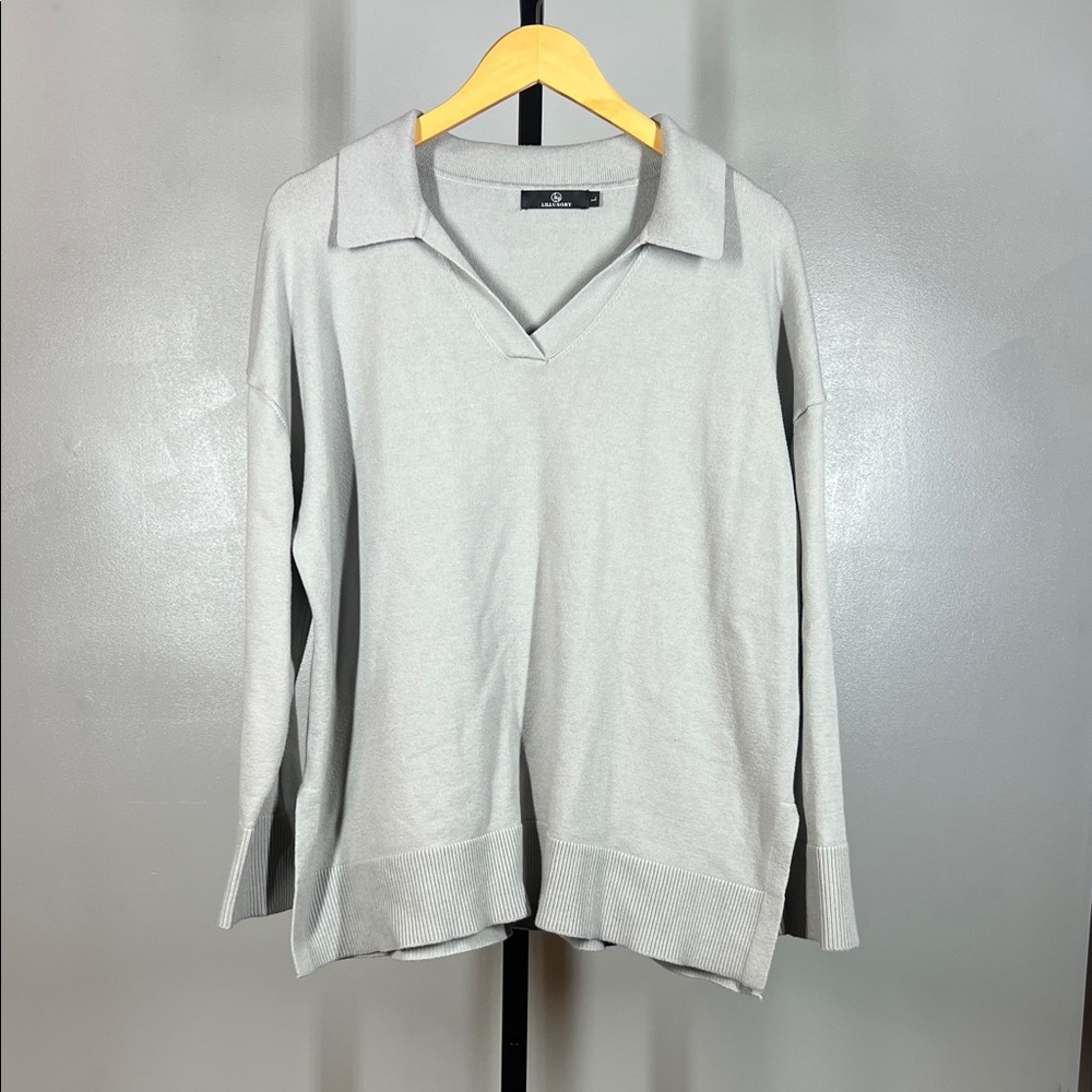 Light Sage Green  V-Neck Sweater for Women